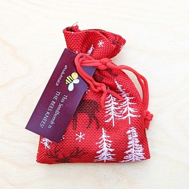 The Bee's Christmas Knees - Reindeer Seed Bomb Gift Pouch